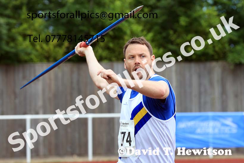 Senior Mens javelin 2024 Northern Senior and Under-20s Track and Field Champs, Middlesbrough.  Photo: David T. Hewitson/Sports for All Pics